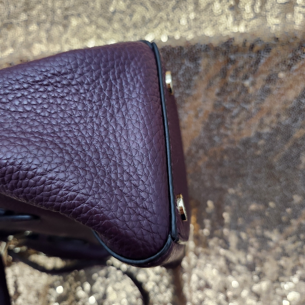 MICHAEL Michael Kors Violet Purple Pebbled Leather Satchel Crossbody Bag - Picture 3 of 10
